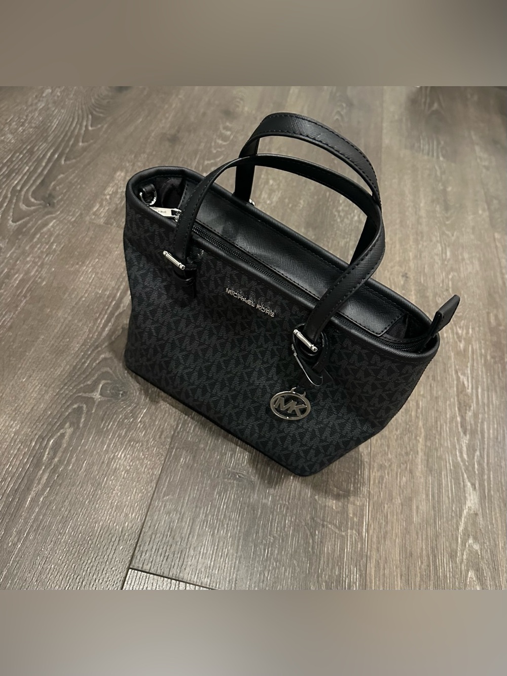 Michael Kors XS Black Logo Monogram Tote